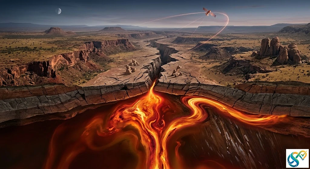 Un'enorme colonna di gas che si innalza dalle profondità della Terra potrebbe essere responsabile dei misteriosi movimenti lungo la Rift Valley dell'Africa orientale. La scoperta rivela come le forze presenti nelle profondità del mantello agiscano in sinergia con le forze geologiche più superficiali, mentre il continente si separa lentamente. 